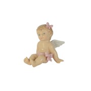 Статуэтка Девочка ангелочек (с розовым бантом)
